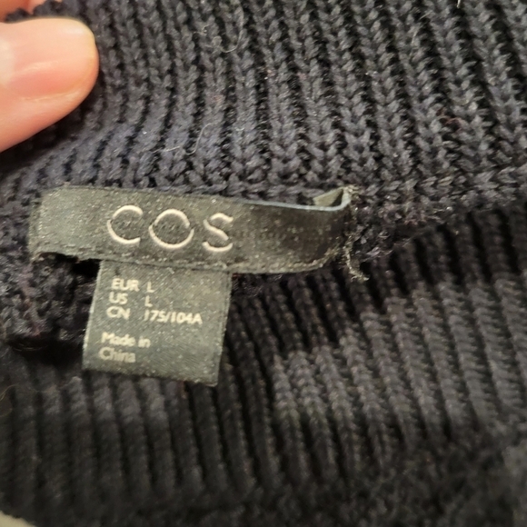 Cos size L mixed Media fabric black short sleeves dress - Picture 6 of 8